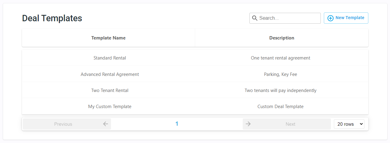 deal templates